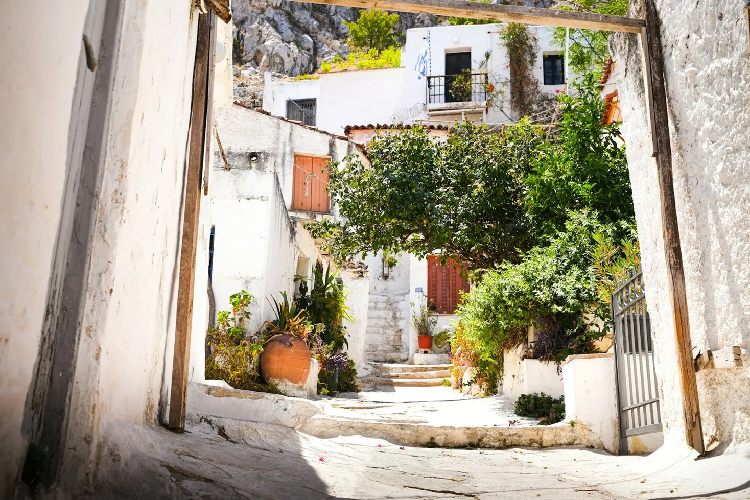 Casas típicas en Anafiotika, Atenas